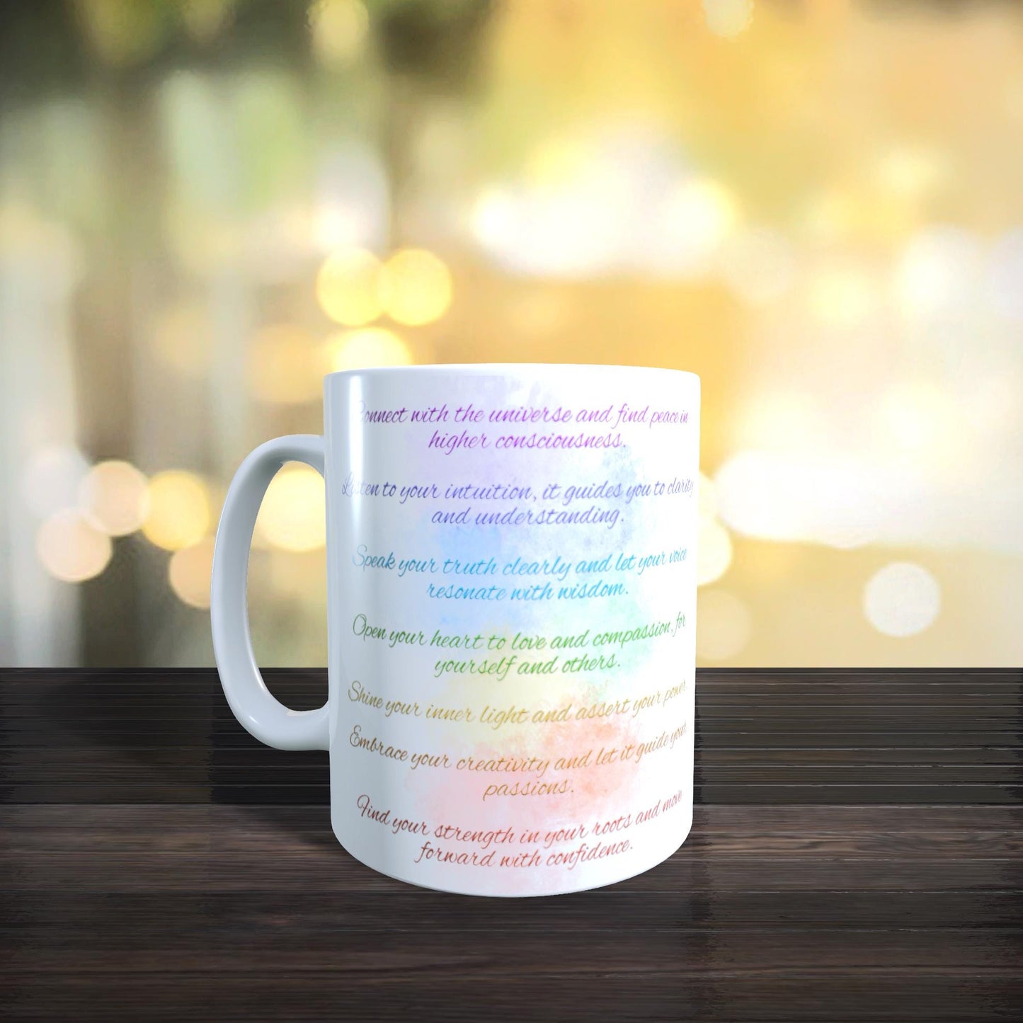 Mug Chakra Harmonie, Élevez Votre Quotidien avec Style et Inspiration, Français, Anglais, Allemand